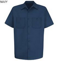 Navy Blue Men's Short Sleeve Uniform Shirt